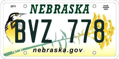 NE license plate BVZ778