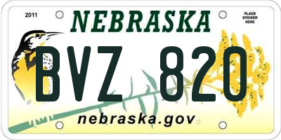 NE license plate BVZ820