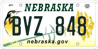 NE license plate BVZ848