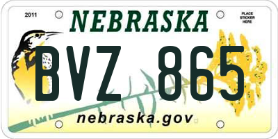 NE license plate BVZ865
