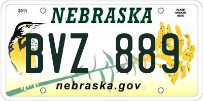 NE license plate BVZ889
