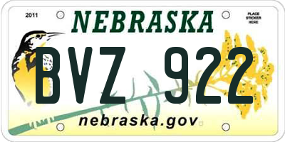 NE license plate BVZ922