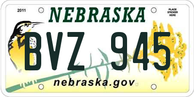 NE license plate BVZ945