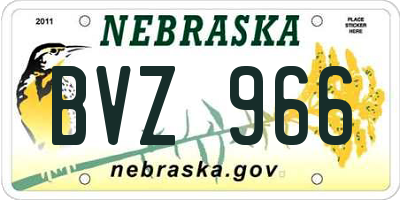 NE license plate BVZ966
