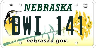 NE license plate BWI141