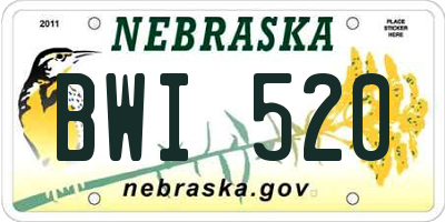 NE license plate BWI520