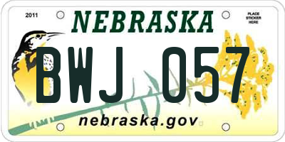 NE license plate BWJ057