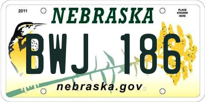 NE license plate BWJ186