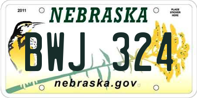 NE license plate BWJ324
