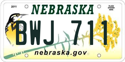 NE license plate BWJ711