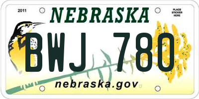 NE license plate BWJ780