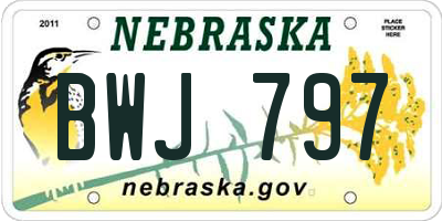 NE license plate BWJ797