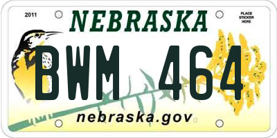 NE license plate BWM464
