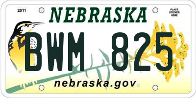 NE license plate BWM825