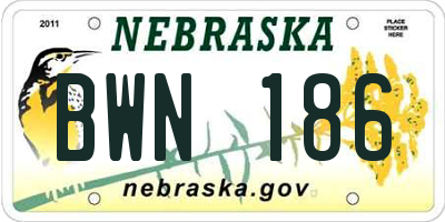 NE license plate BWN186