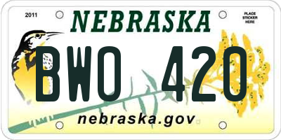 NE license plate BWO420