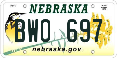 NE license plate BWO697