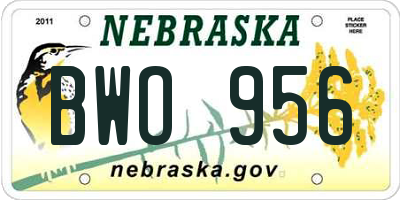 NE license plate BWO956