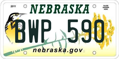 NE license plate BWP590