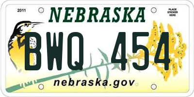 NE license plate BWQ454