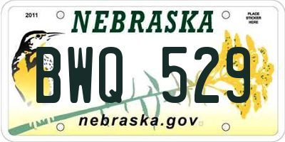 NE license plate BWQ529