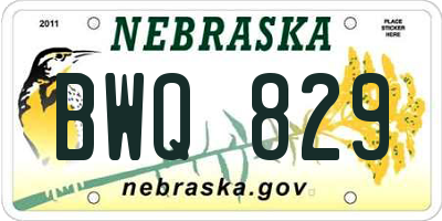 NE license plate BWQ829