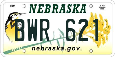 NE license plate BWR621