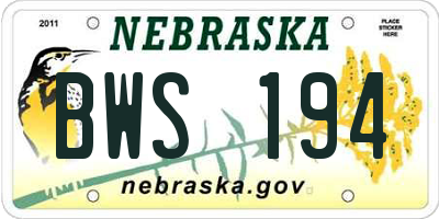 NE license plate BWS194