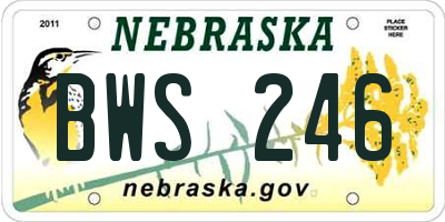 NE license plate BWS246