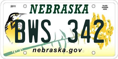 NE license plate BWS342