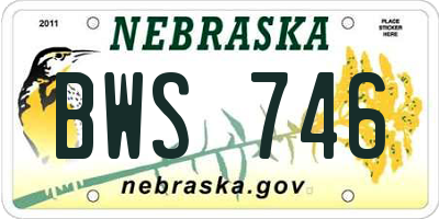 NE license plate BWS746