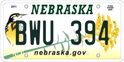 NE license plate BWU394