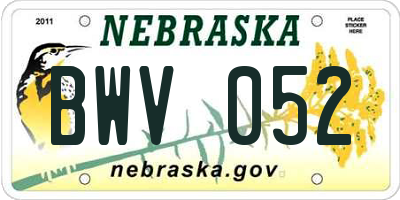 NE license plate BWV052
