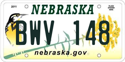 NE license plate BWV148