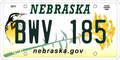 NE license plate BWV185