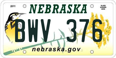 NE license plate BWV376