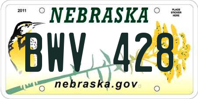 NE license plate BWV428