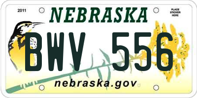 NE license plate BWV556