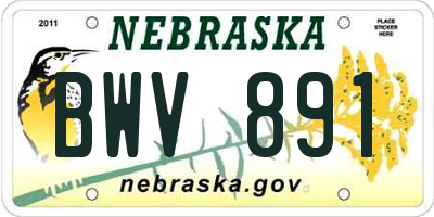 NE license plate BWV891
