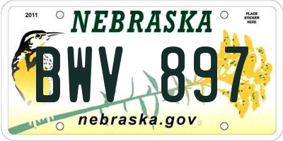 NE license plate BWV897