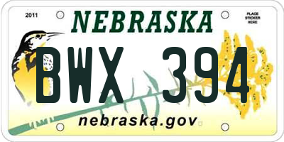 NE license plate BWX394