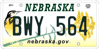 NE license plate BWY564