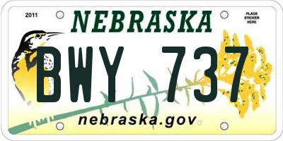 NE license plate BWY737