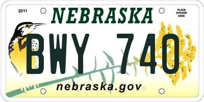 NE license plate BWY740