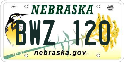 NE license plate BWZ120