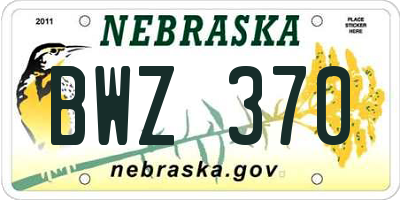 NE license plate BWZ370