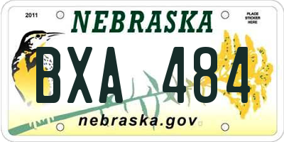 NE license plate BXA484