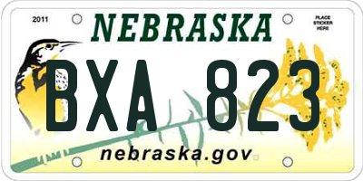 NE license plate BXA823