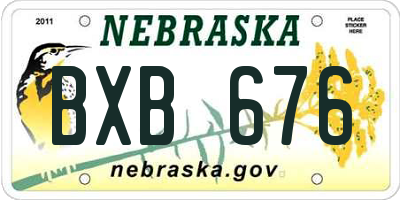 NE license plate BXB676