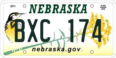 NE license plate BXC174